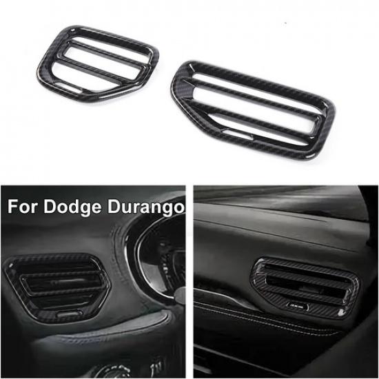 Carbon Fiber Dashboard Air Vent Outlet Cover Trim Bezels For Dodge Durango +