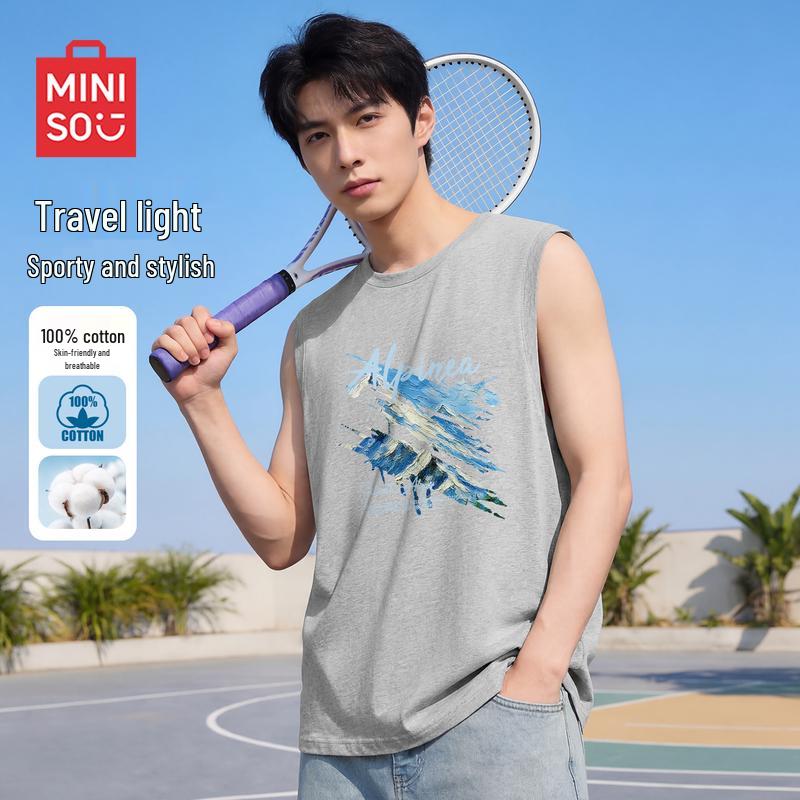 MINISO Men s Summer Cotton Sleeveless T-Shirt XL