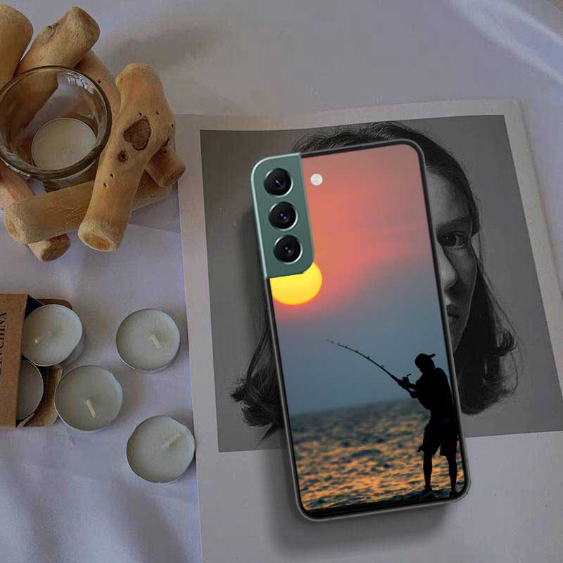 Hunter Man Fishing Dog Phone Case For Samsung A15 A25 A35 A55 Galaxy A70S A50S A30S A30 A40 A71 A51 A41 A31 A21 A11 A01 A20S A10
