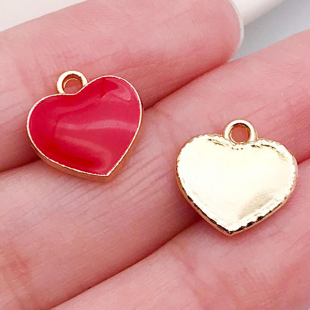 Red And Love Heart Peach Jewellery Accessories Diy Bracelet Keychain Necklace Pendant Alloy Oil Drop
