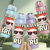 1PC Six Seven Bruh Sunglass Character Print 750ml Color Plastic Sports Water Bottle Leakproof Flip Straw Lid Suitable for Sports Office Home Use