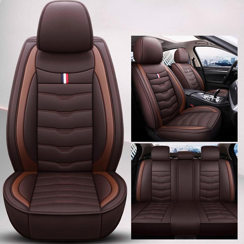 Huse scaune auto cu 5 locuri din piele PU Set complet Husa scaune fata spate Husa perna scaunului universal Camion SUV pentru Hyundai/Ford