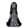 New women's long medieval dress retro hooded long-sleeved long dress stage performance clothes