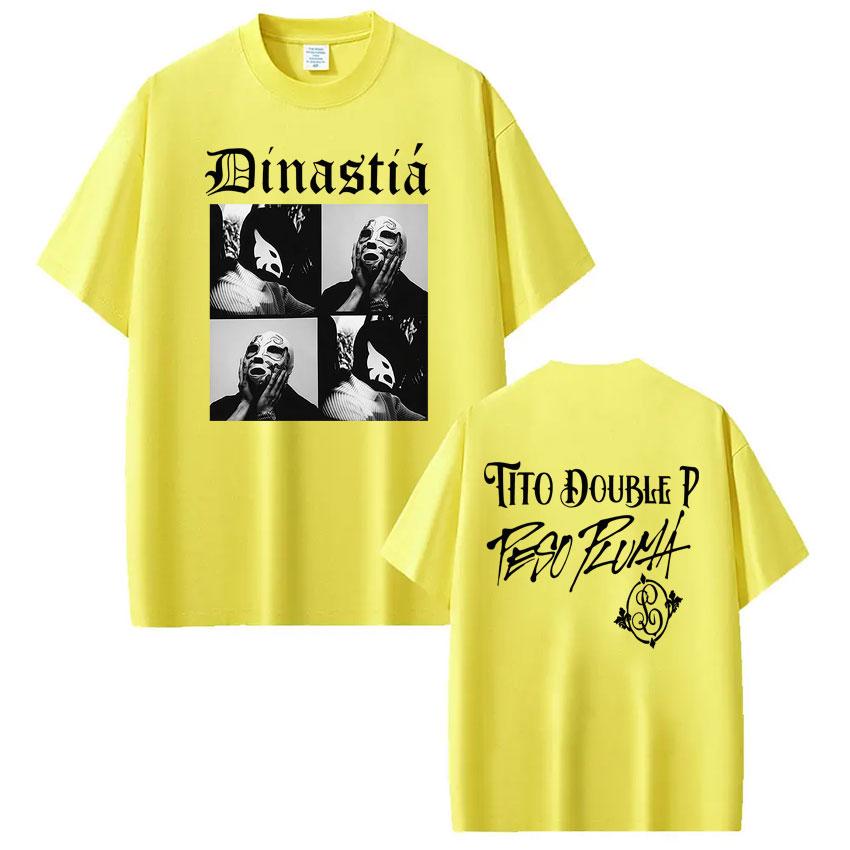 Rapper Peso Pluma Tito Double P Dinastia Album Vintage  Print Tees Men Women Fashion Tshirts Gothic Punk Casual Cotton Tshirt