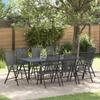 Garden Dining Set 9 Pcs Anthracite Steel