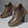 Designer Herren Echtleder Schuhe Mode High Top Schuhe Winter Stiefeletten Herren Arbeitskleidung Schuhe Dicke Sohle Erhöhte Schuhe