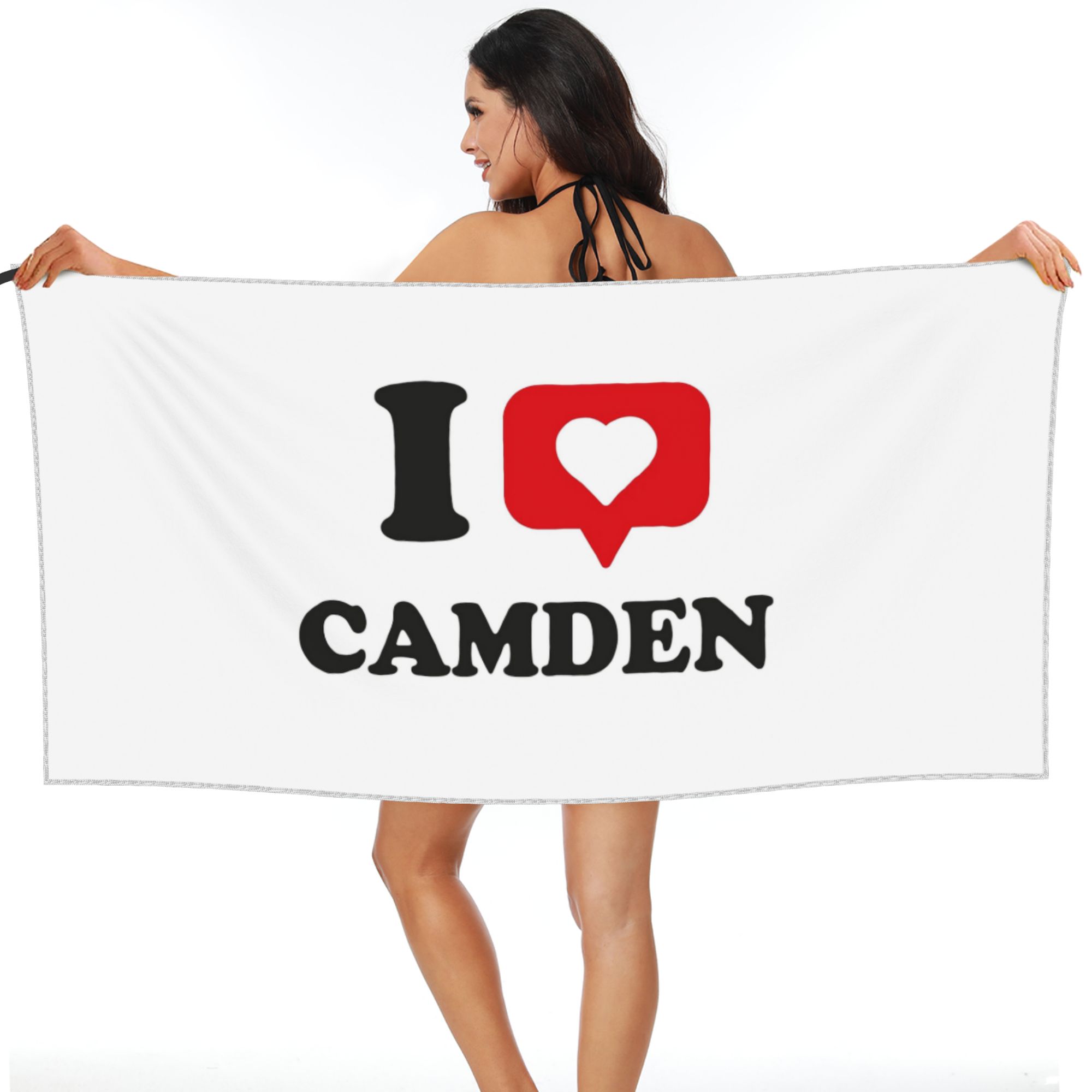 

I Love Camden Beach Towel Soft Microfiber Quick Dry Absorbent Quick Towels For Bath W30*H60(CM)