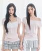 ILLIGO Lace One-Shoulder Shirred Top Pink
