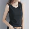 2025 Summer French Minimalist Slimming Sleeveless Racerback Camisole Tank - Solid Color Women's Fashion Innerwear