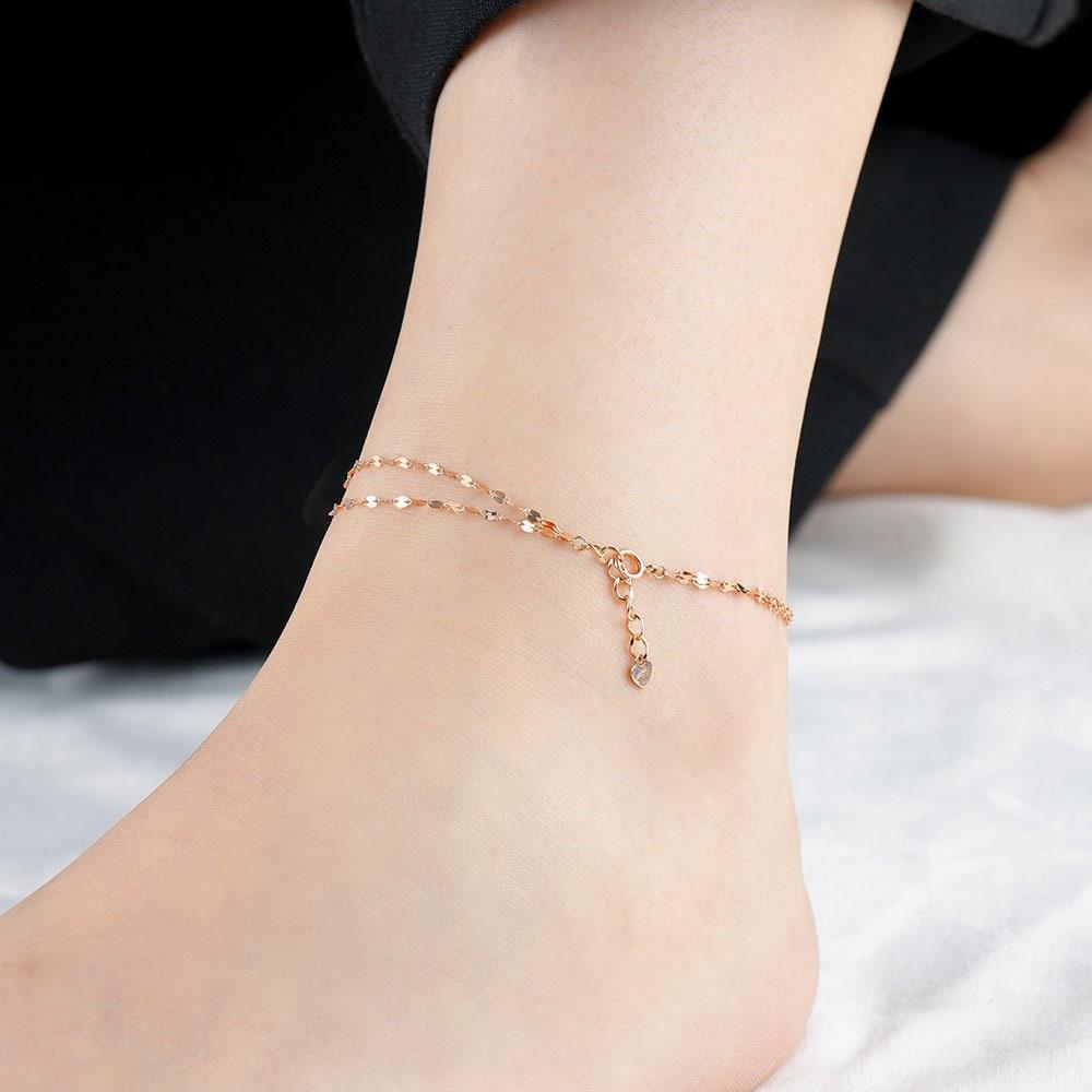 14K Gold Bracelet, 2-Row Chain