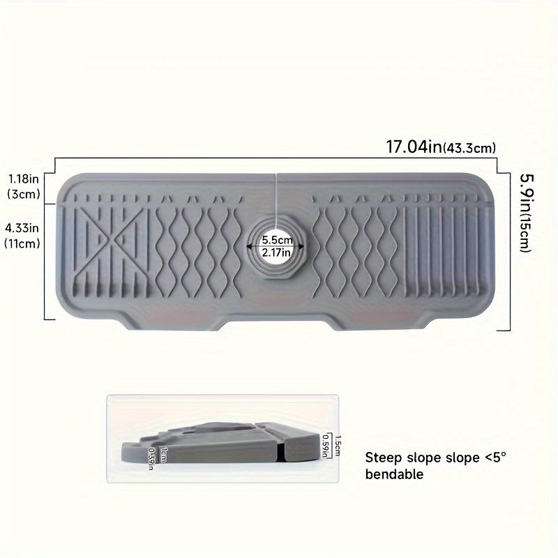 Silicone Faucet Splash Guard, Kitchen Sink Splash Guard Behind, Faucet Handle Drip Catcher Tray, Sink Splash Guard Mat Faucet