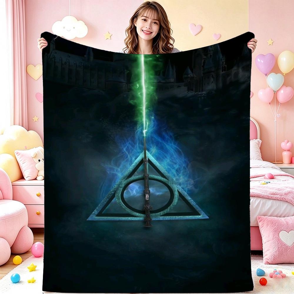 Hogwarts Magical Essentials Theme Blanket Fluffy Plush Throw Blanket For Living Room Gaming Room Home Party Decor Christmas Gift