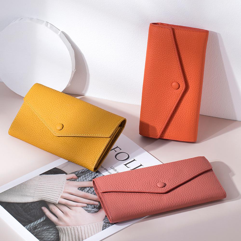 New Long Wallet, Multi-functional Clutch Bag, Mobile Phone Wallet, Soft Leather, Simple Temperament Wallet, Large Capacity