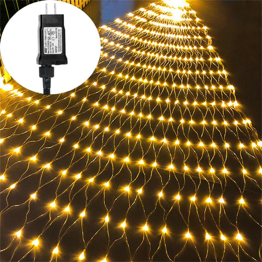 3X2M 200 LED Outdoor Christmas Net Light DC24V Connectable Net Lights 8 Modes Hanging Mesh Light for Garden Window Wall Decor