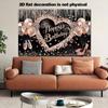 2D Printing Rose Gold Glitter Backdrop, Black Happy Birthday Party Decoration Background