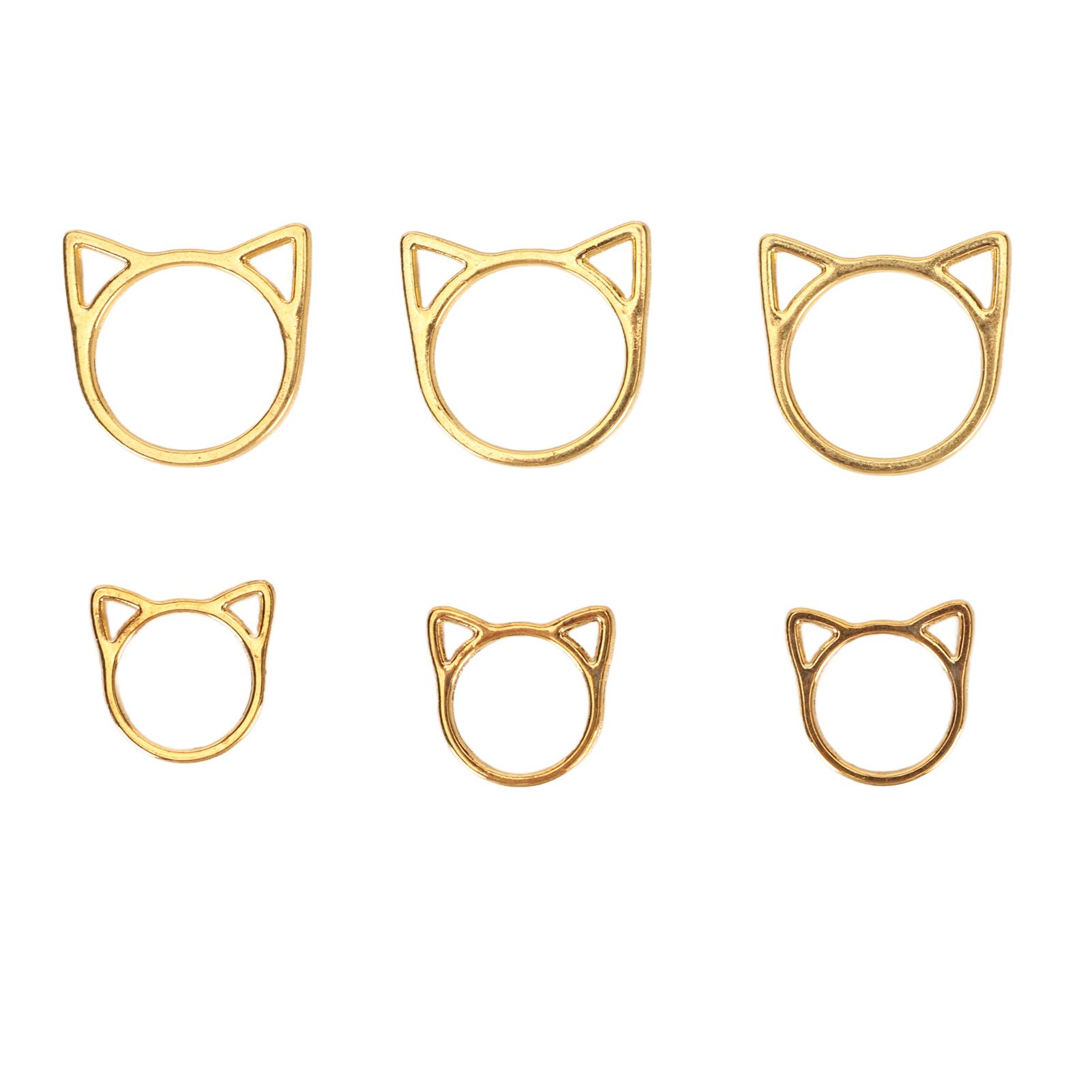 

30pcs Cat Ear Knitting Stitch Markers Gold DIY Handcraft Plating Cute Stitch Marker Rings for Jewelry Craft