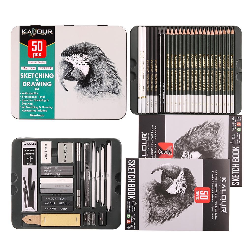 52-Piece Beginner Sketching Pencil Set