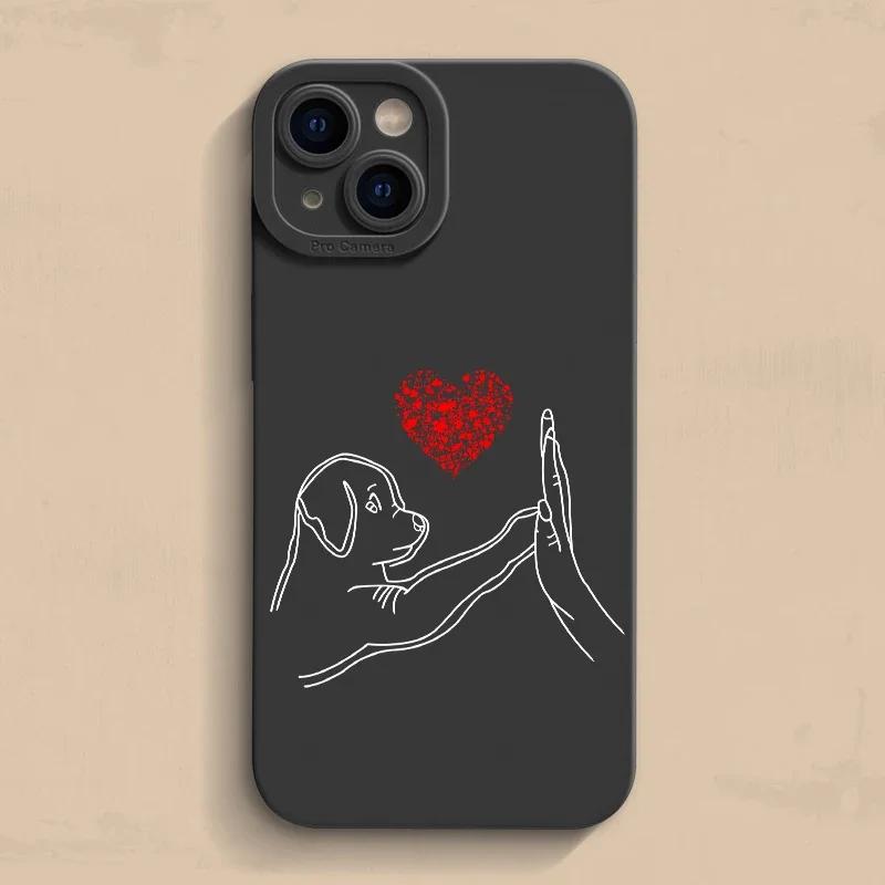 Cat Dog High Five Pattern Phone Case For iPhone 15 Pro Max 15 14 13 12 11 X XS XR 7 8 Plus Mini Shockproof Soft Silicone Cover