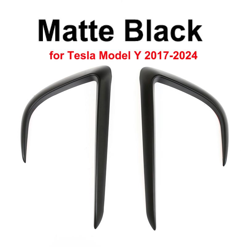 

For Tesla Model Y Juniper 2025 2025 Front Fog Lamp Wind Knife Spoiler ABS Carbon Look Blade Trim Light Eyebrow Protective Cover