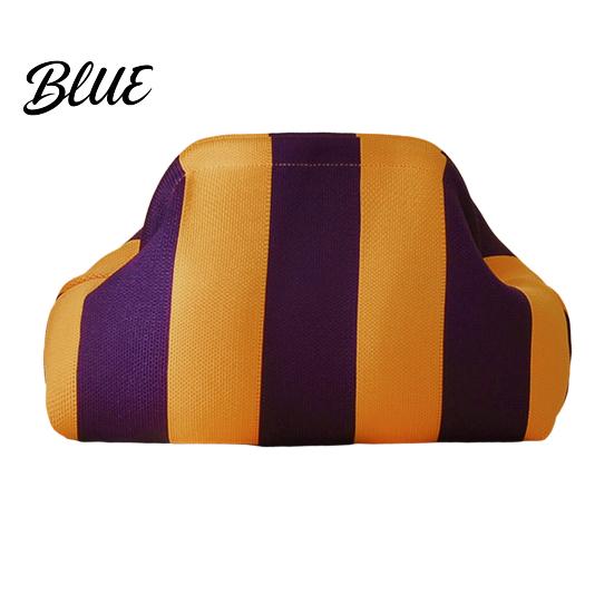 Beach Vacation Bag Woven Striped Clutch Purse for Woman Large Capacity Cosmetic Pouch Portable Knit Dumpling Bag Kiss Lock Handbag Evening,