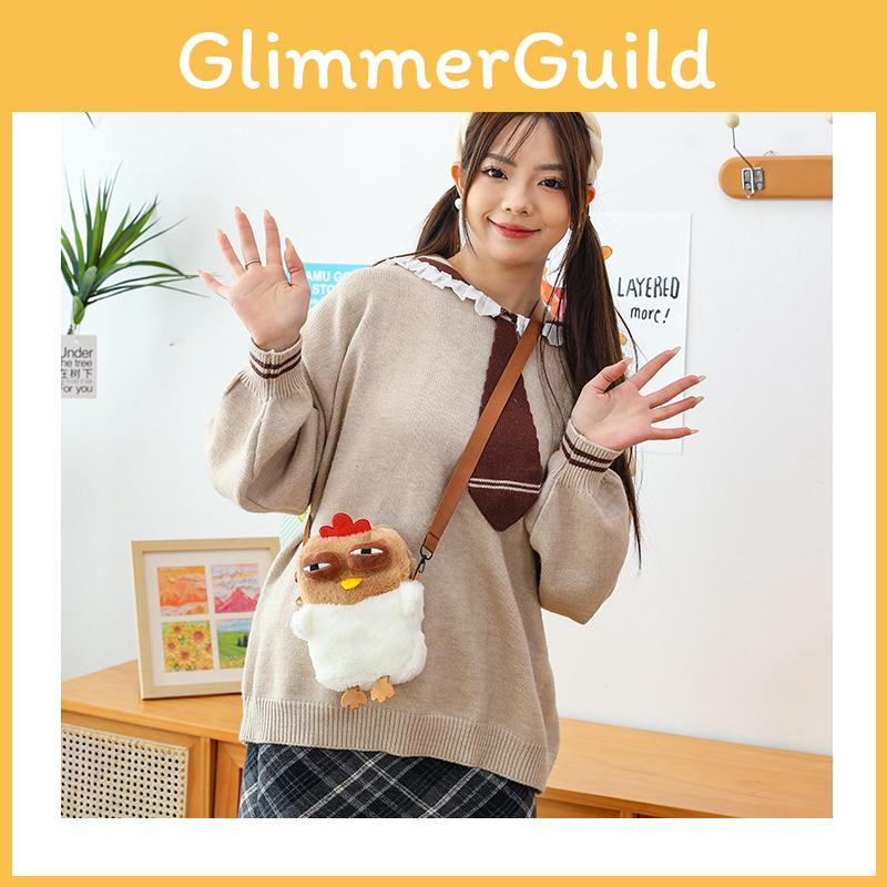 Cute Cackling Chicken Plush Crossbody Bag With Phone Compartment For Kids And Teens