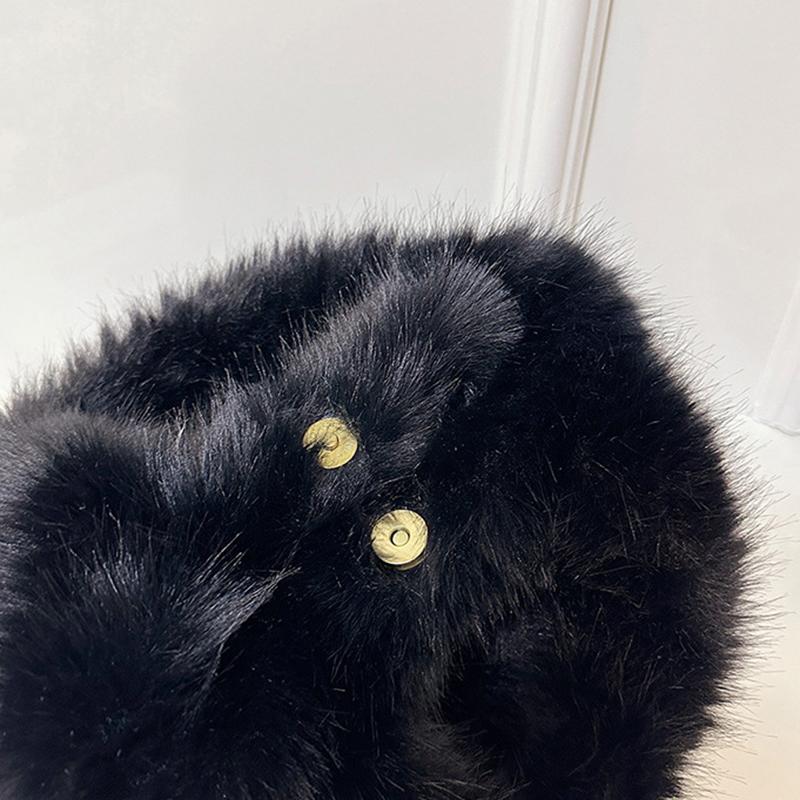 Fashion Cute Soft Plush Bag For Women Girls Luxury Fluffy Tote Bag Versatile Exquisite Autumn Winter Fur Shoulder Handbag Gifts