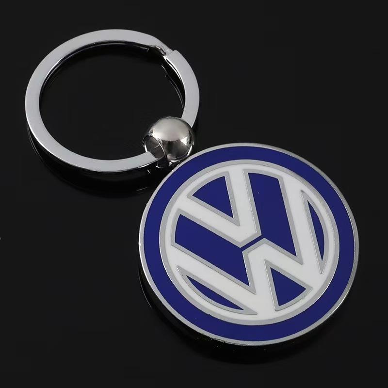 Valve Stems Caps 3D Metal/Leather Car Logo Key Chain Keyring Auto Accessorie For Volkswagen VW Polo Arteon Jetta Phaeton Teramon XV9