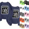 Kids' Fashionable Girls' Lightweight Long-Sleeve Pullover with Pocket Featuring Witch Girl Group Print and Round Neck