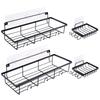 4x Metal Black Self-Adhesive Wall Mounted Bathroom Shower Shelf