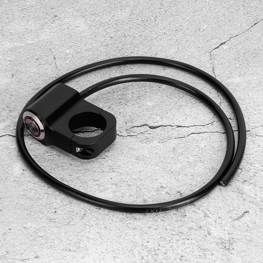 12V 25mm 0.98in Waterproof Stainless Steel LED Spotlights Handlebar Switch for Motorcycle ATVs Black