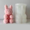 Rose Series Animal Aromatherapy Candle Silicone Mold Diy Rabbit Bear Handmade Soap Dripping Plaster Decoration Mold