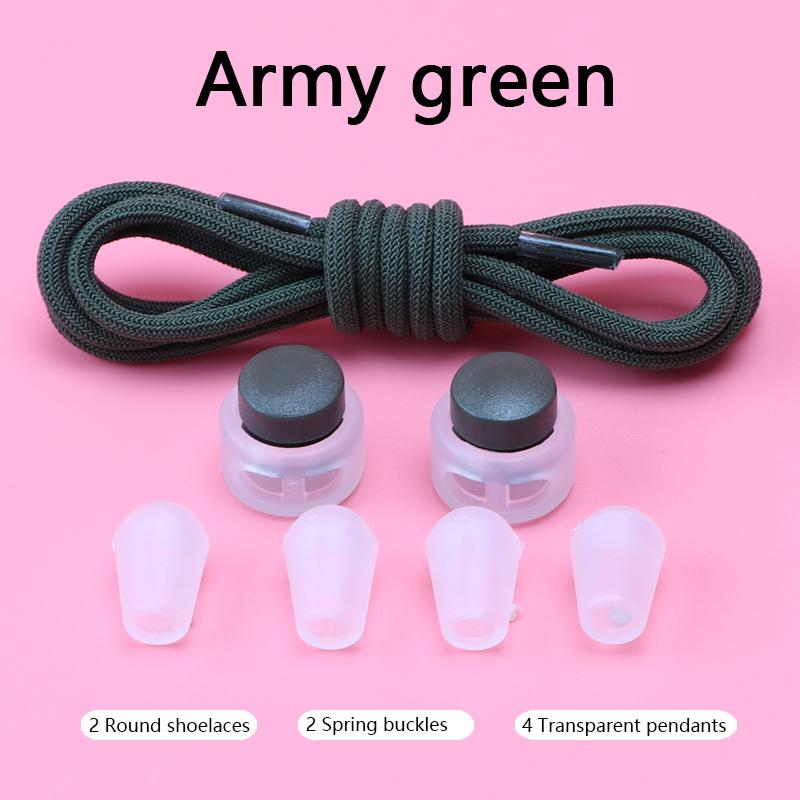 Spring Lock Shoelaces No Tie Shoe Laces Sneakers Round Elastic Shoe Lace Kid Adult Quick Without Ties Shoestrings Rubber Bands