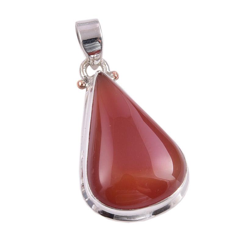 Natural Carnelian Gemstone Handmade 925 Solid Sterling Silver Pendant 1.50" F8B76