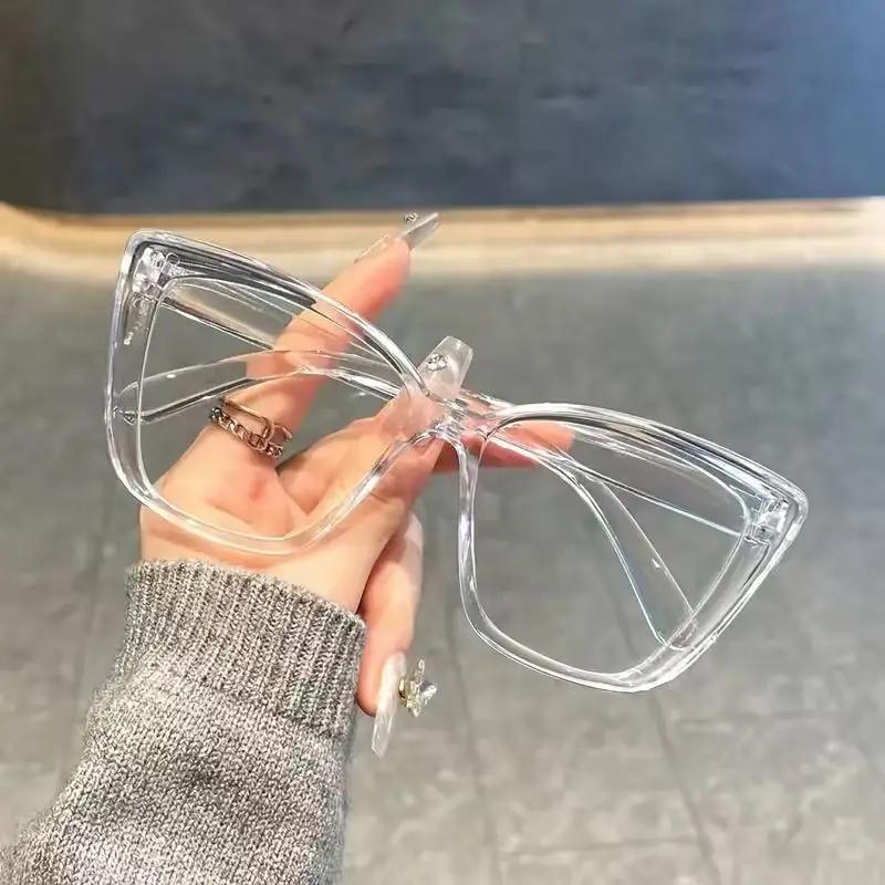 1Pc Classic Fashion Cat Eye Frame Non-Prescription Glasses Casual Fashion Item Glasses Suitable for Daily Wear, Studying, Readin