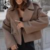 Moda dame ocazional toamna iarna imprimeu culoare uni maneci lungi decolteu POLO Bluze și cămăși Îmbrăcăminte pentru femei tricotaje din lână haină