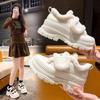 Fashion 2024 thick-soled Korean daddy shoes for women sports style new winter sports shoes show foot small light leisure shoes