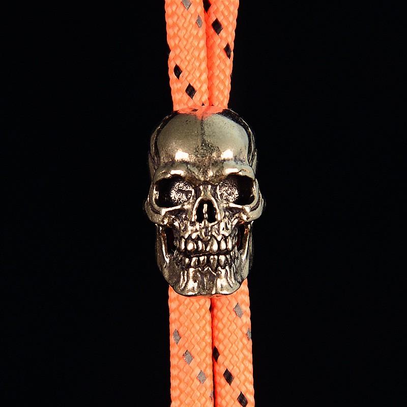 Brass Antique Skull Pendant Paracord Keychain Knife Handle Axe Grip Decor DIY Outdoor Accessory