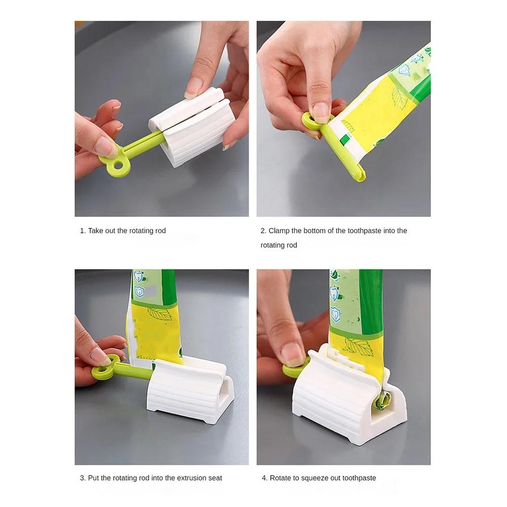 Toothpaste Squeezer Tooth Paste Holder Oral Care Bathroom Tools Tube Cosmetics Facial Cleanser Rolling Squeezing Dispenser