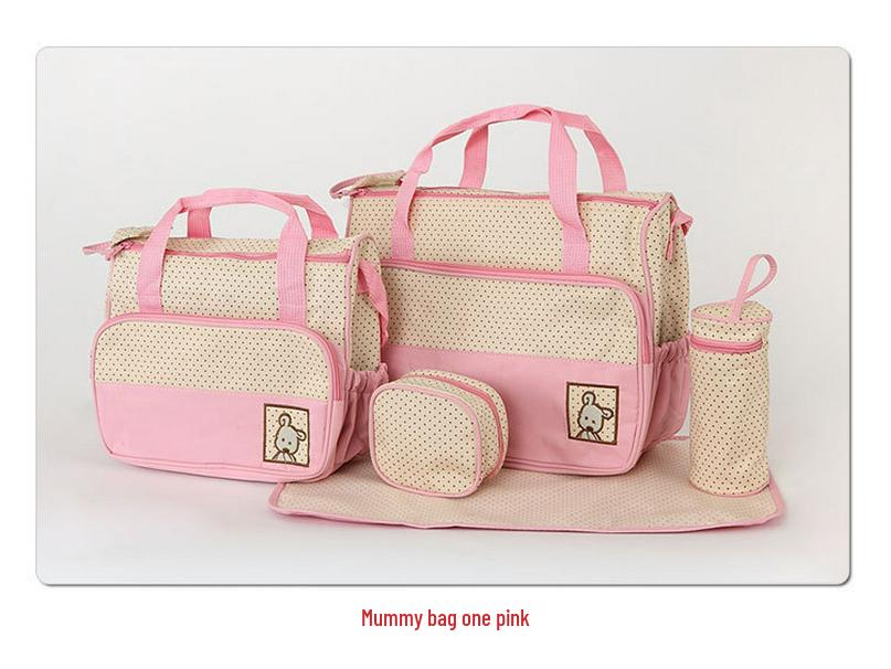 Waterproof Fashion Mommy Bag Set: Multifunctional Crossbody, Large Capacity, Single Shoulder, Handheld, 5 Pieces