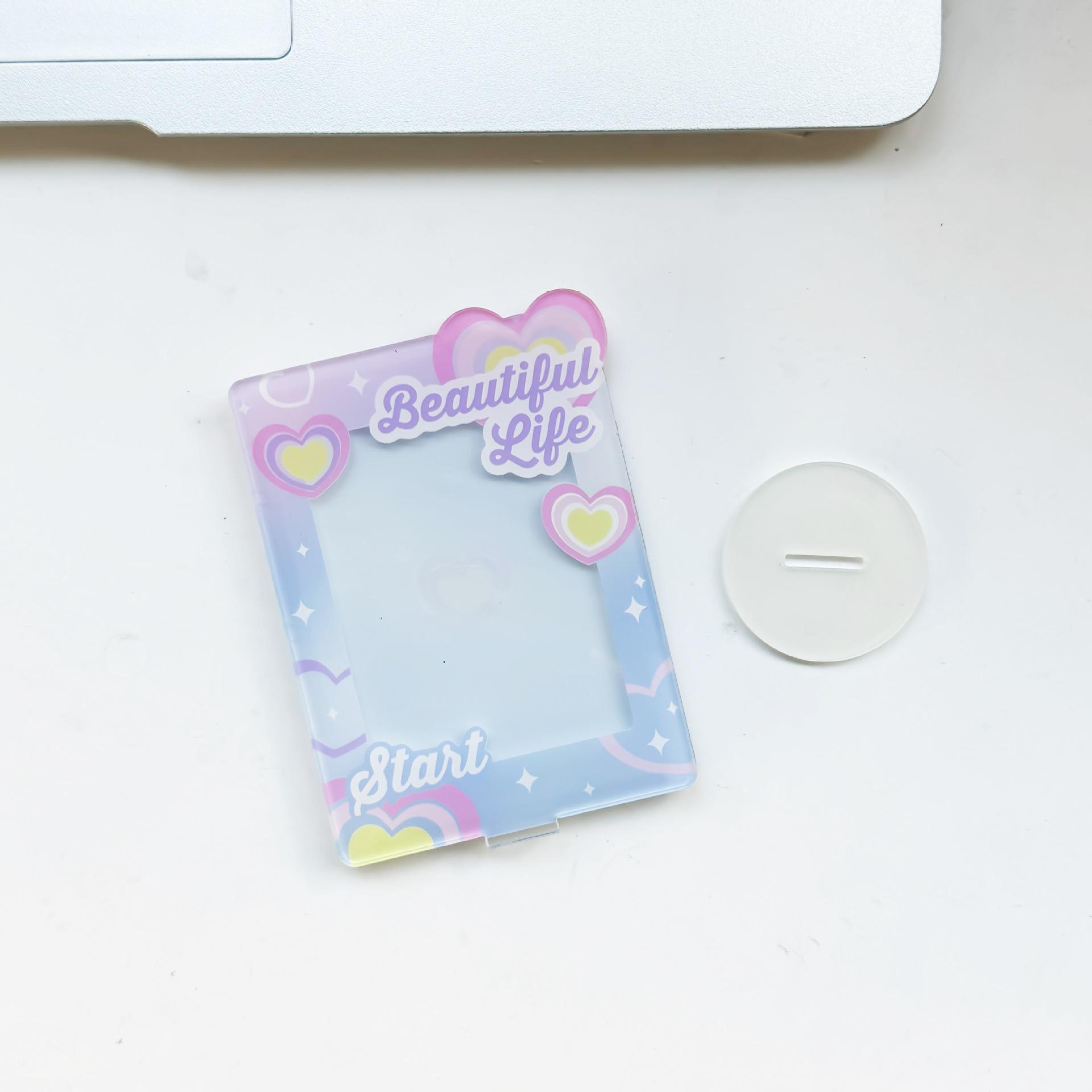 Sweet Heart Acrylic Photo Frame for 3-inch Polaroid & Idol Mini Cards
