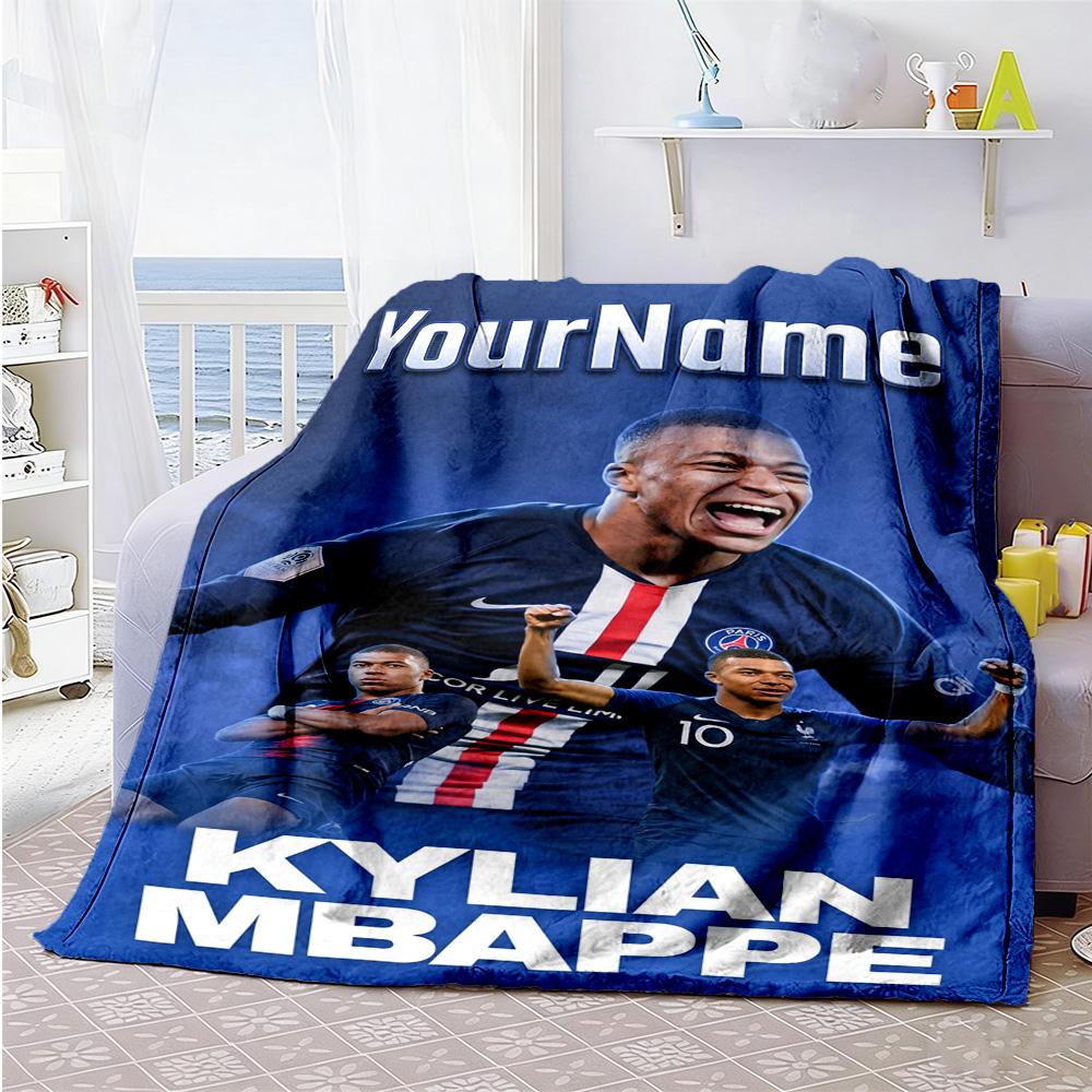 Mbappe 108 Personalized Text Blanket Lightweight Personalized Blanket Warmthful Decor Great for Bedding Picnics Home Decor Sofa