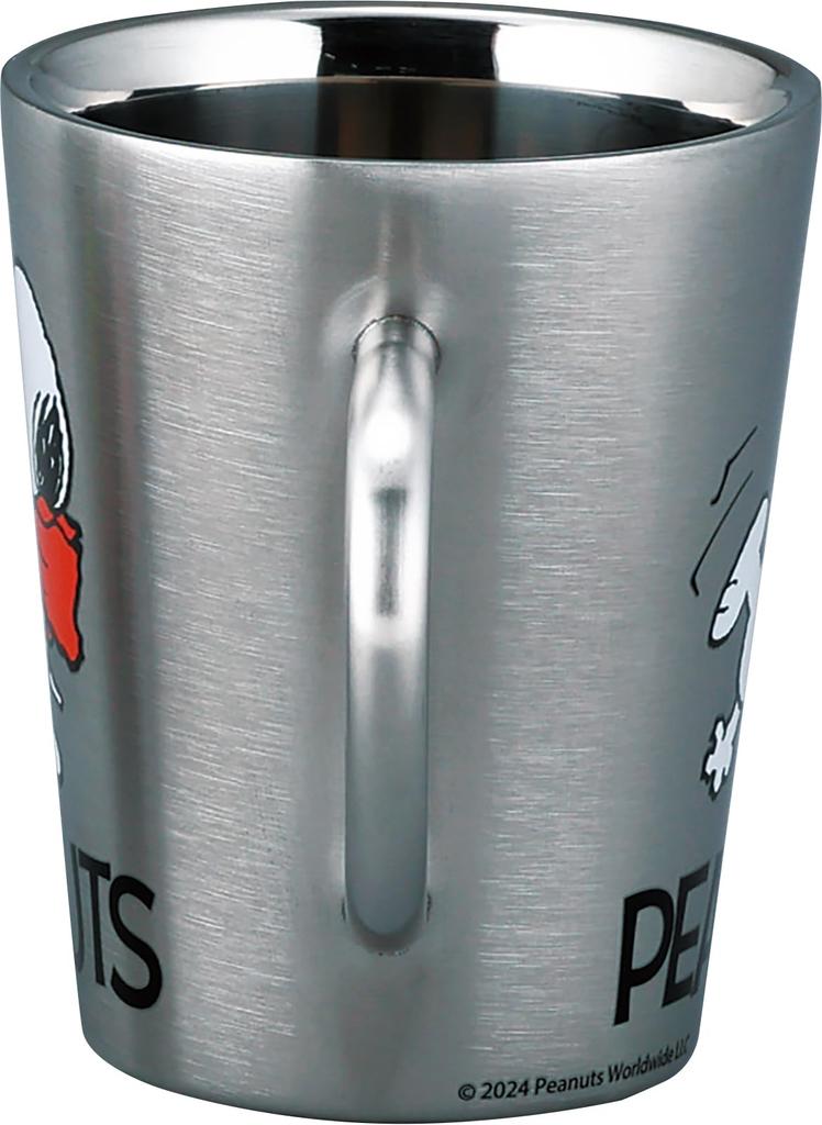 PEANUTS Snoopy Stainless Steel Mug Made in Japan Japanese Yamaka Shoten Double-Sided (260ml) (Ribbon) (Body China, Painting) SN1802-856
