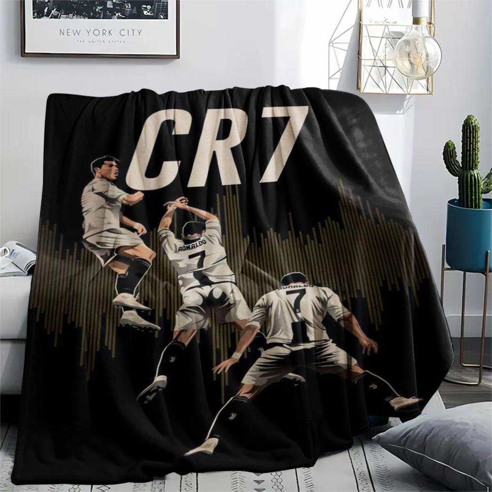 1 Stück C Ronaldo Aufdruck Flanelldecke, Hohe Qualität, Bequem für alle Jahreszeiten, Heimdekoration, Wärme und Komfort, Perfekt für Weihnachtsgeschenke