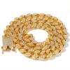 20mm Hotsale Custom Chunky CZ Cuban Bracelet Ice Out Link Chain Hip Hop Men 18k Gold Plated Silver Diamond Cuban Link NECKLACE
