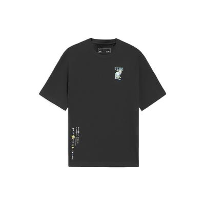 Inspiration From Heaven Cartoon Print Round Neck T-Shirt Unisex Tops Black AHSS359-4