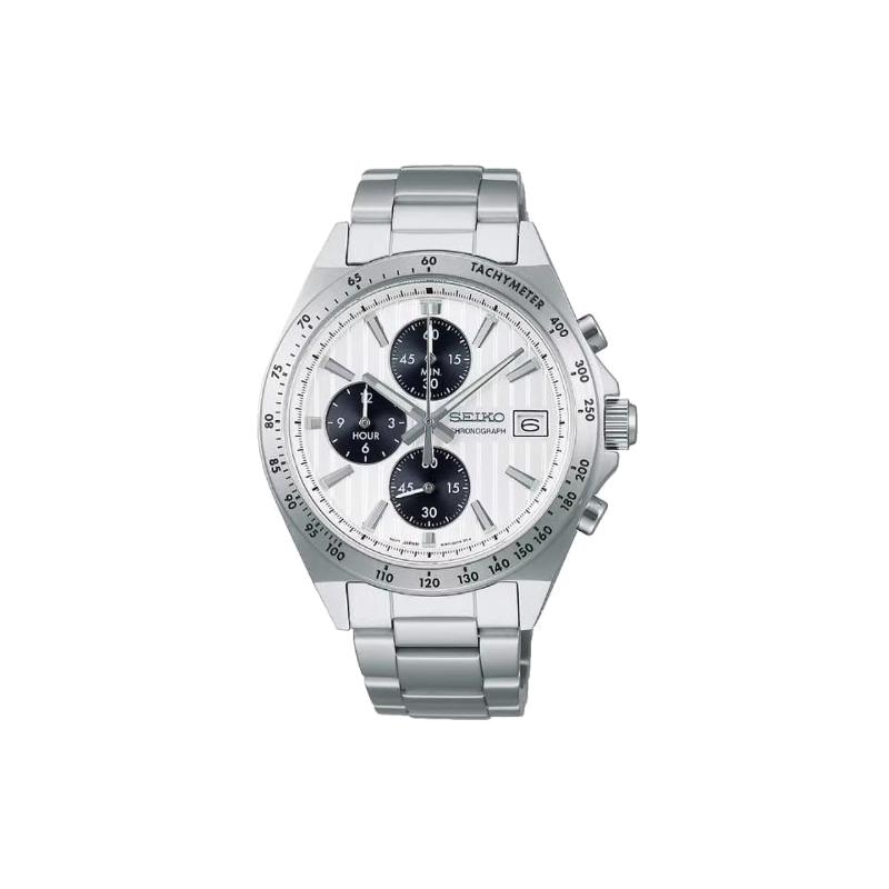 

SEIKO SELECTION SBTR039 S series 100 meters waterproof Quartz Steel Strap men s watch silver dial SBTR039 синій