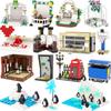 MOOXI City Wedding Bar Jail Penguin Park DIY Diorama Assembly Model Kit For Adults Building Blocks Sets Children Toys MOC Bricks