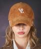 Bajal 3D Monogram Logo Corduroy Oversized Ball Cap Brown