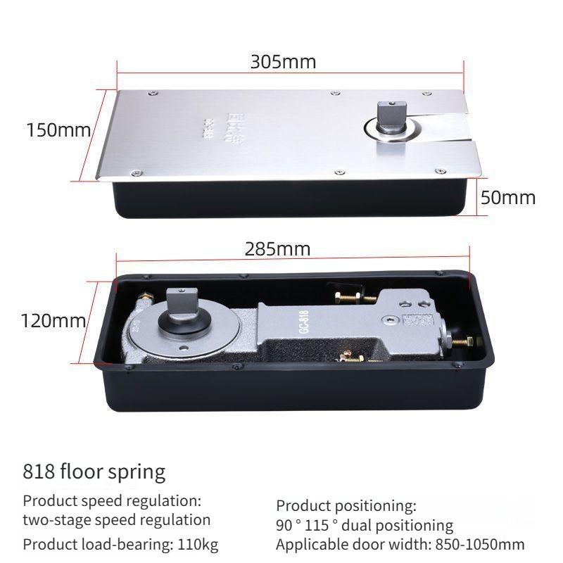 Гидравлический буфер для стеклянной двери, напольная пружина, розничный магазин, бескаркасная дверь/каркасная дверь, универсальный напольный доводчик