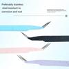 Stainless Steel Eyelash Tweezers Macarone Color Hand Netting Tweezers With Thick Elbow Manicure Tweezers Hand Netting Tool
